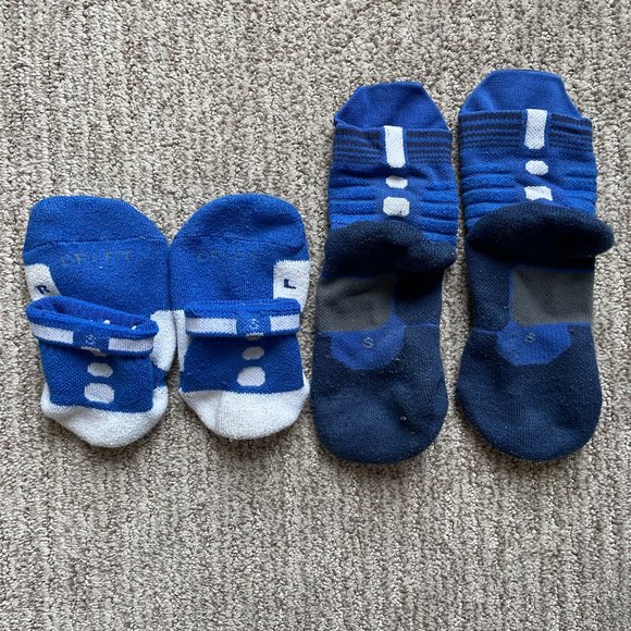 Lot of 2 pairs Men's Small 4-6 Nike Hyper Elite Basketball Quarter Socks Blue - Picture 3 of 3